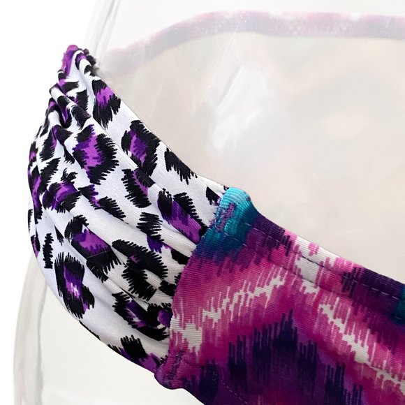 EUC Purple Abstract Argyle Bikini Swim Bottom - Women's Size M dELiA's Swimwear - Picture 3 of 4